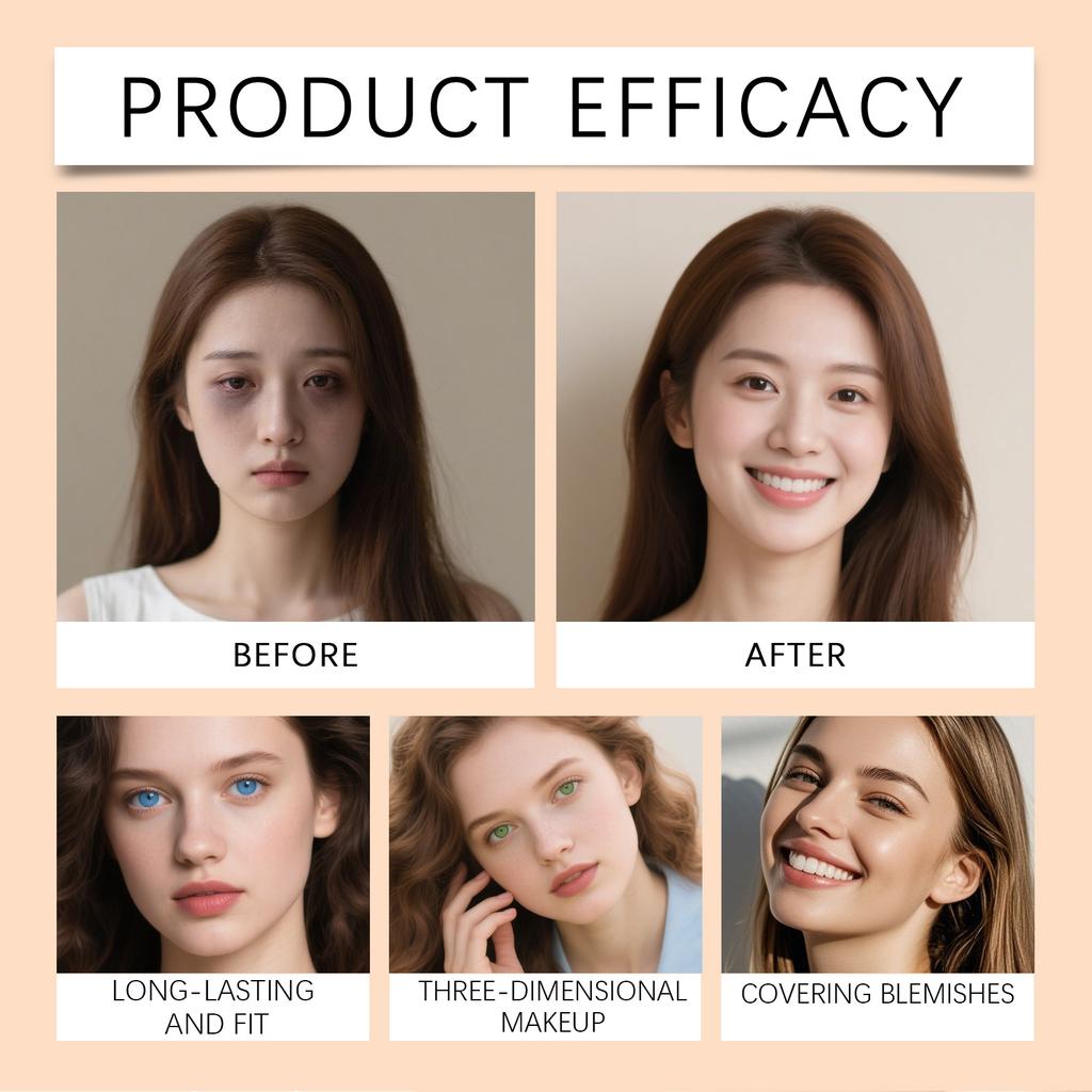 The Temperature-sensitive Concealer Foundation Cream Is Light, Moisturizing, And Clear, Suitable For Both Oily And Dry Skin,30ML