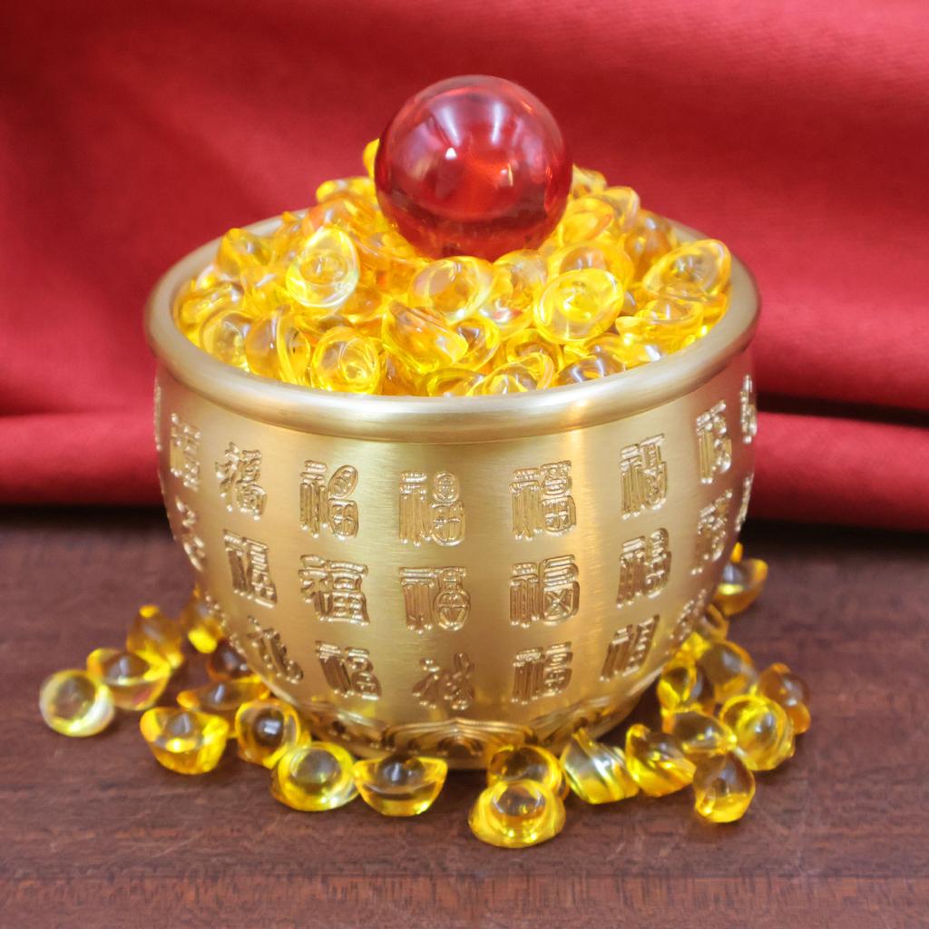 Hundred Blessings Bronze Brass Rice Ornament Home Living Room Decoration Wealth Accumulation Large Money Jar Treasure Bo