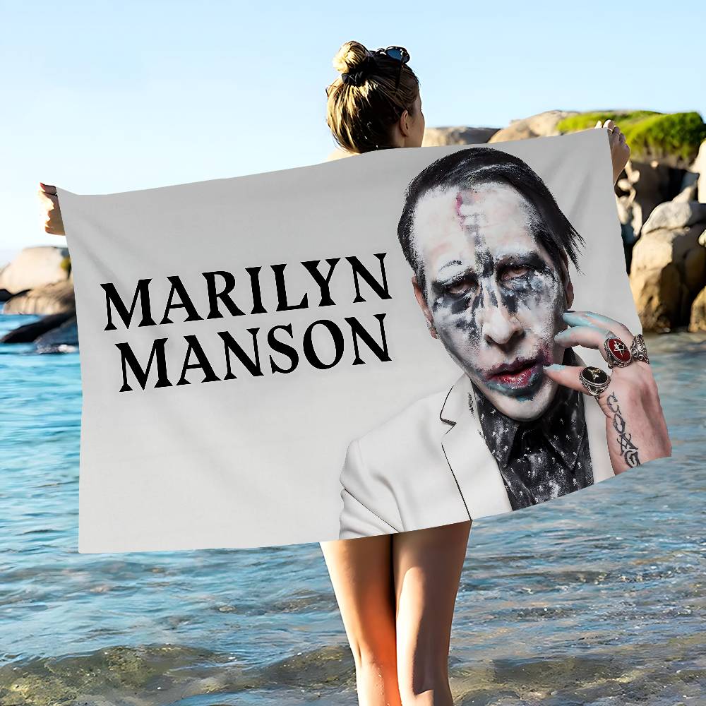 

Rock Band M-Marilyn M-Manson Big Microfiber Beach Towels Quick Dry Towel Sand Beach Towels Pool Towel for Travel Swim Pool Yoga W40*H60(CM)