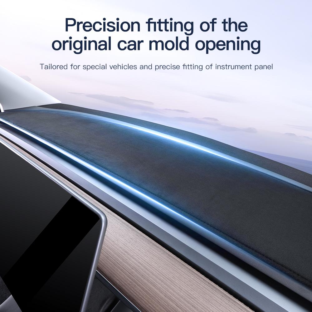 YZ Suede Leather Dashmat Car Dashboard Cover Pad Dash Mat SunShade Carpet Accessories For Tesla Model Y Juniper 2025