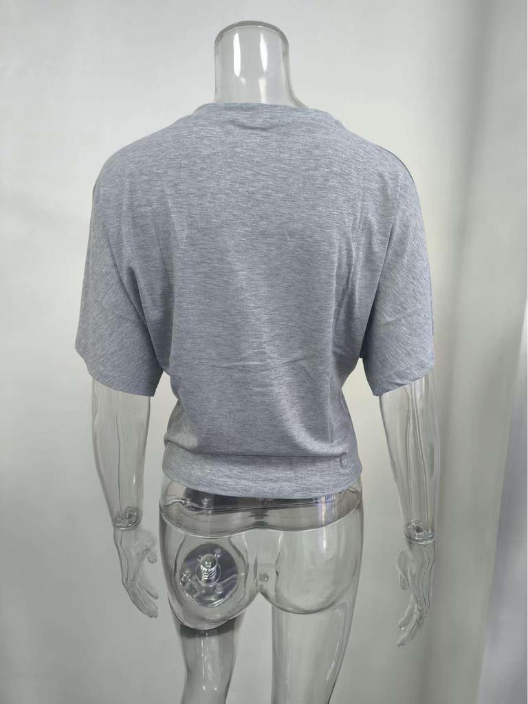 2025 Koreanischer Stil Damen Rundhals Kurzarm Lockeres T-Shirt - Vielseitiges Einfarbiges Sommer Oberteil