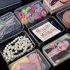 12 Stück Klare Spielkarten-Aufbewahrungsbox mit Deckel Stapelbarer Mini-Kunststoffbehälter für Visitenkarten-Clips Schreibtisch-Organizer