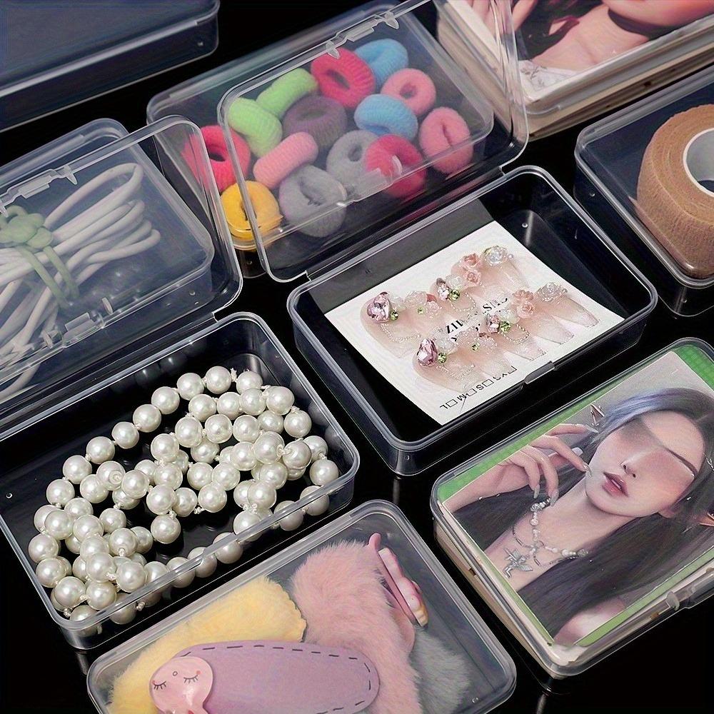 12 Stück Klare Spielkarten-Aufbewahrungsbox mit Deckel Stapelbarer Mini-Kunststoffbehälter für Visitenkarten-Clips Schreibtisch-Organizer