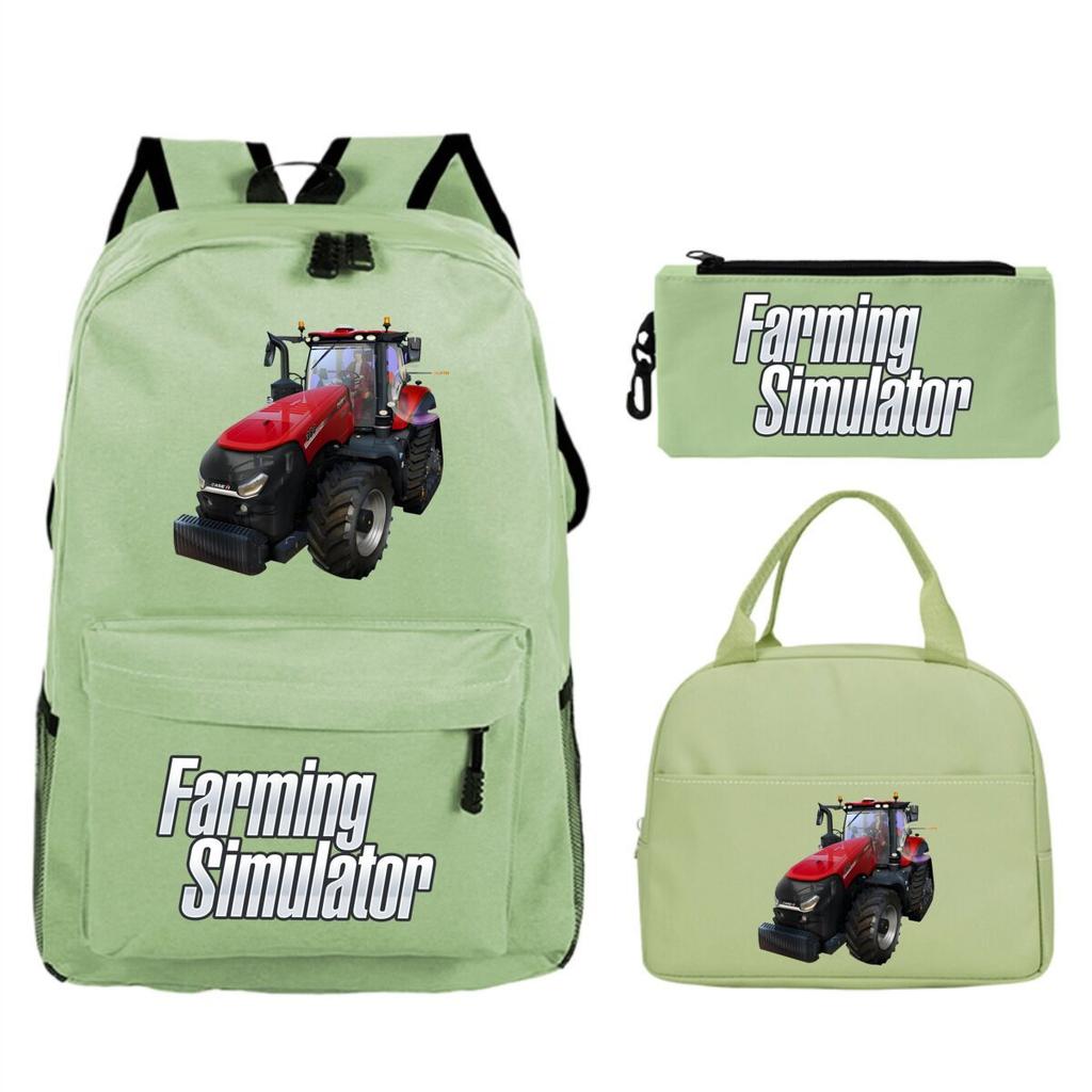 Mochila Personalizada para Niños Estampada Farming Simulator para Escuela Primaria y Secundaria Bolsa de Comida Estuche