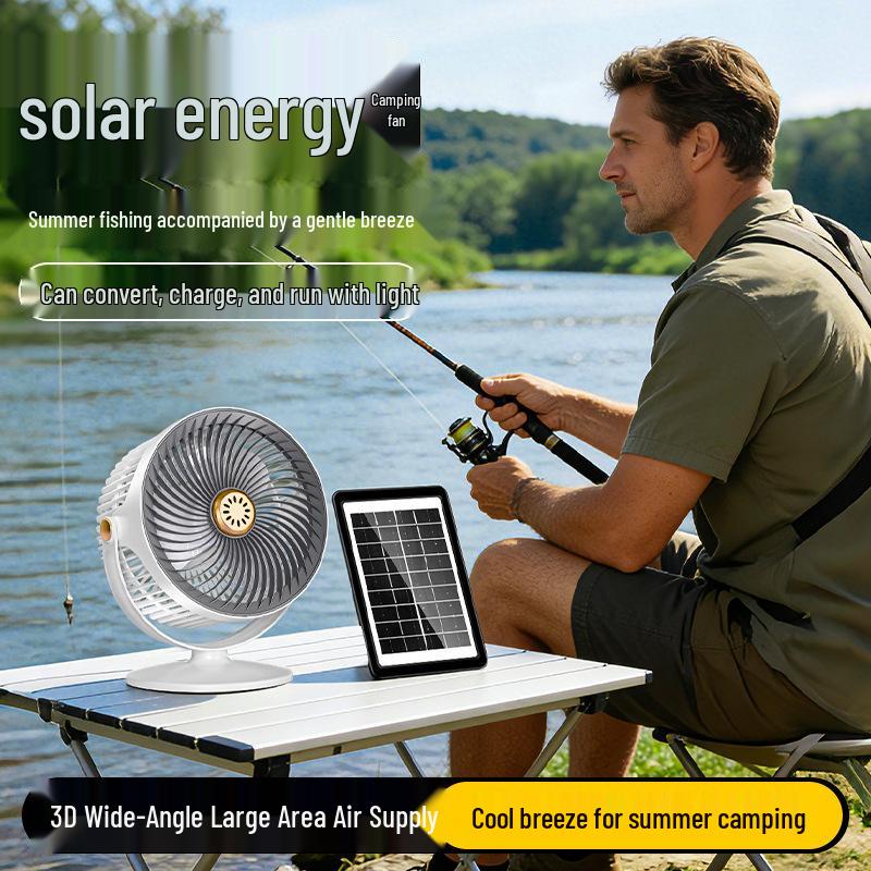 

Portable Solar-Powered USB Desk & Hanging Fan for Home with Strong Air Circulation 28*19CM білий