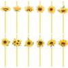 2025 New Style, Sunflower Theme, Creative Flowers, Party Decoration, Disposable Straws, Paper Drink Straws, Decoration