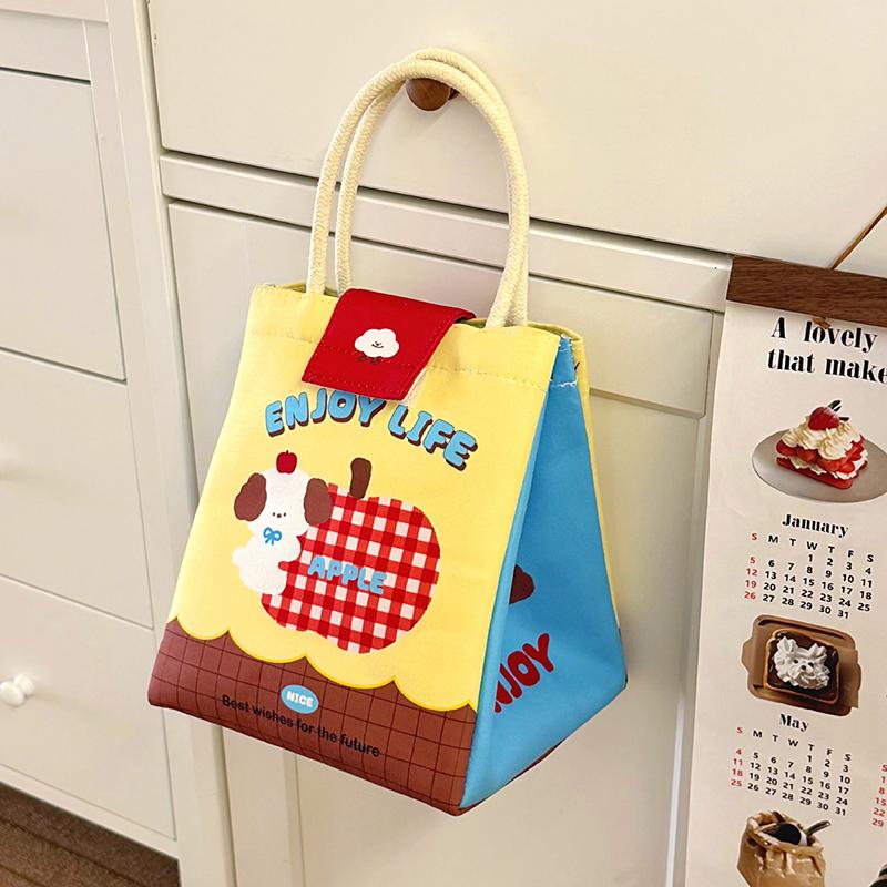 1ks Izolovaná taška na oběd Roztomilá taška na bento Schopný termální nádoba na jídlo Pro kancelářského pracovníka Velkokapacitní taška na oběd pro studenty