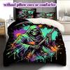 Splashing Ink Death  Pattern Bedding Quilt Set Quilt Cover Pillowcase Home Decoration Birthday Gift (1 * Duvet Cover + 2 * Pillowcase, Without Core)
