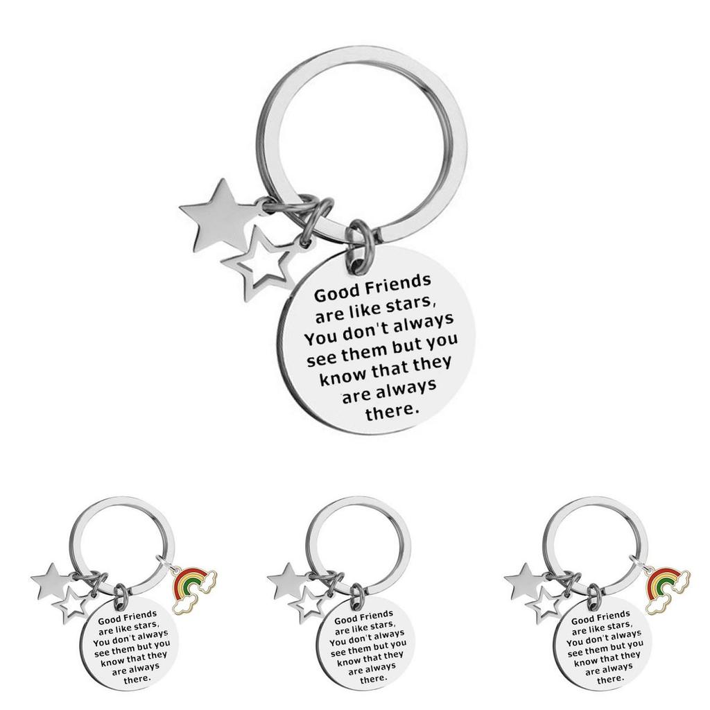 Edelstahl Schlüsselanhänger Regenbogen Anhänger Freundschaftsgeschenk für Geburtstage Reisen und Abschlüsse