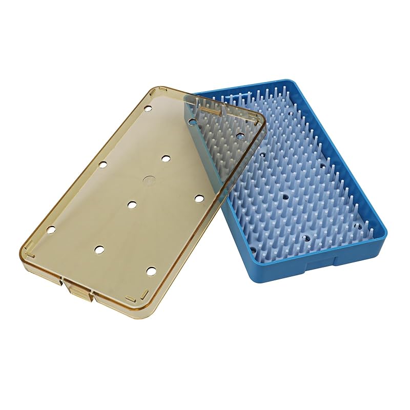 EustomA Autoclavable Instruments Sterilization Tray Case Plastic with Silicone Mat Storage Box S/M/L Size for Instruments/Tools (S) S