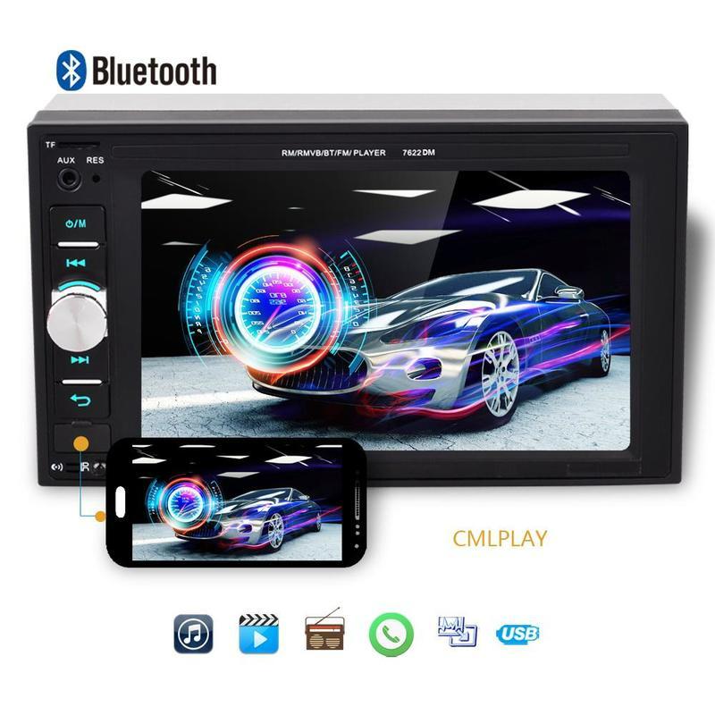 6,2" Universeller 2-DIN Auto-MP5-Player Audio-Touchscreen-Radio Autoradio unterstützt Rückspiegel-Link BT FM-Fernbedienung und Lenkradsteuerung