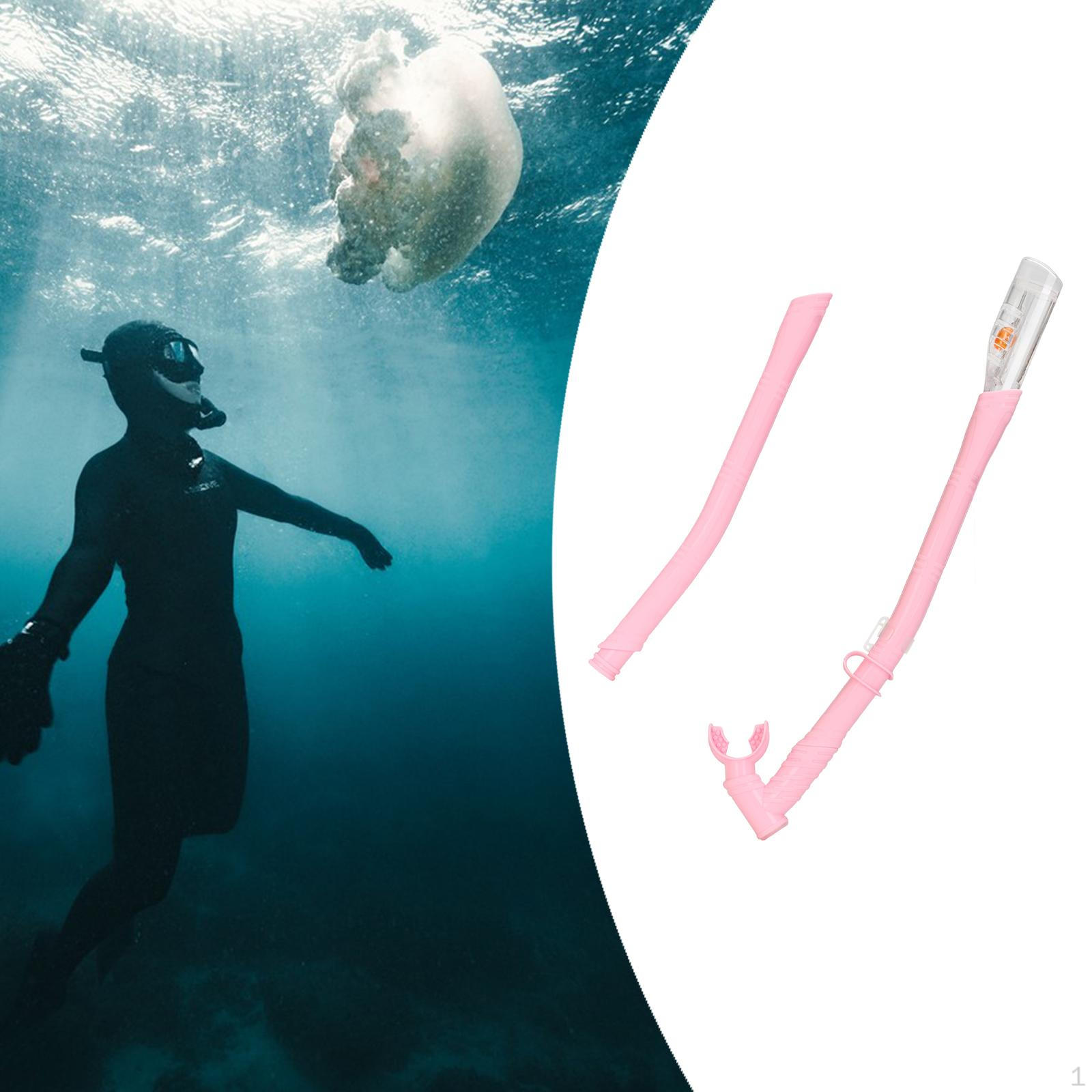 

Diving Dry Snorkel Adjustable Length Professional Gear Extended Breathing Tube Freediving розовый