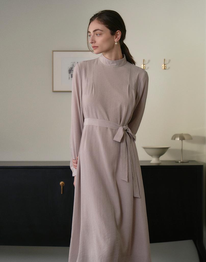 G Mar Half Neck Dress Light Purple