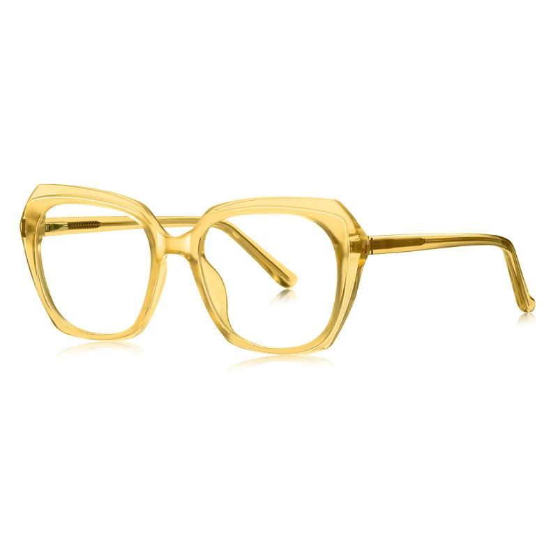 New Yellow Square Women's Presbyopic Glasses Luxury Brand Transparent Eyeglasses Blue Light Filter Optical Reading Glasses