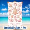 Christmas Theme Beach Towel Personalized Custom Name & Text Soft Quick Dry Beach Towel for Swimming Travel