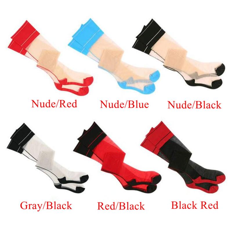 Retro Sexy Dessous Strümpfe Kontrastfarbe Oberschenkelhoch Rückennaht Medias Mujer Ultra-dünn Breites Rippenbündchen Nylonstrümpfe Für Frauen