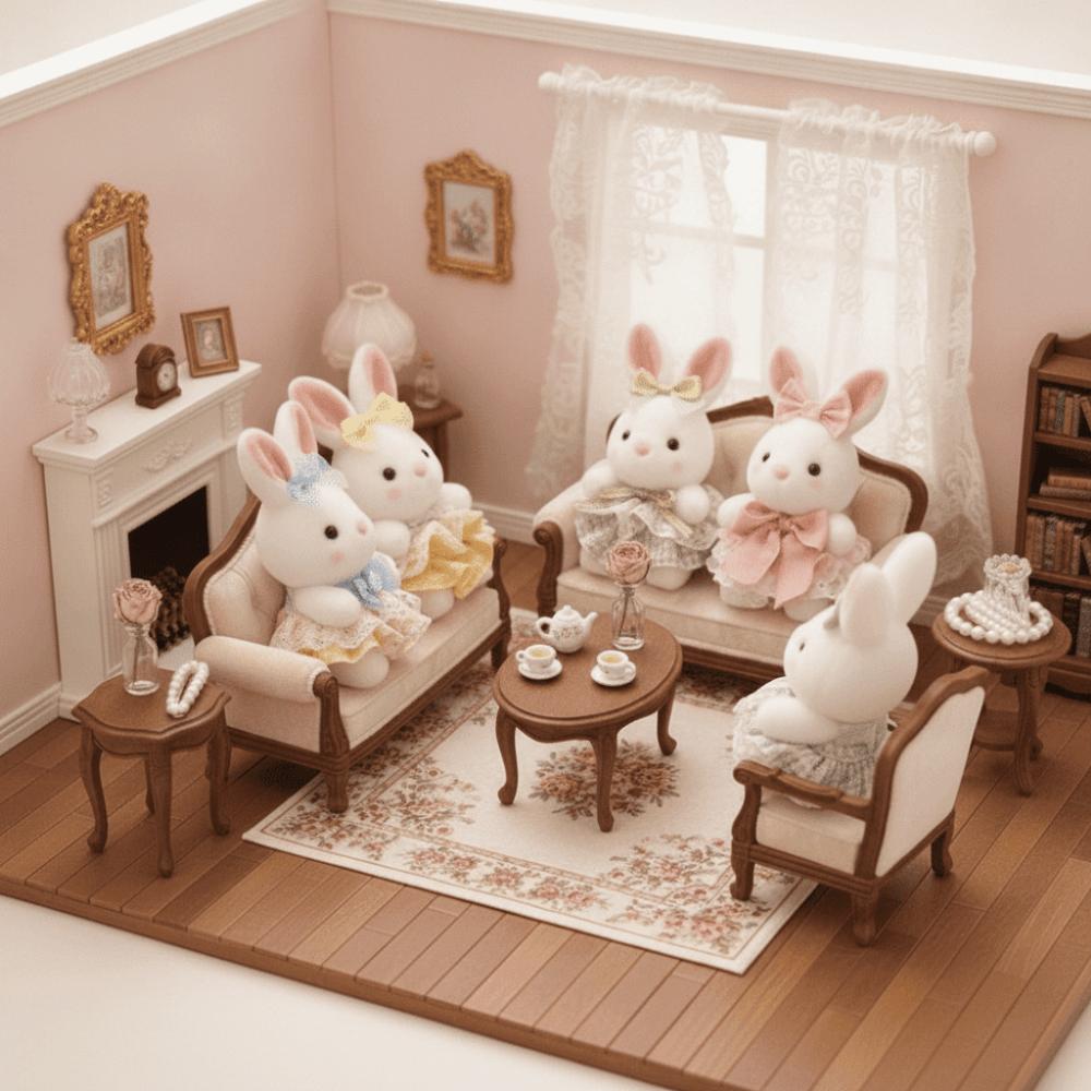 Floral Pattern Rabbit Plush Toy Big Bow Dress Bunny Plush Doll Cute Stuffed Rabbit Kid Pillow
