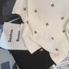 Summer 2023 Four-Leaf Clover Embroidered Ice Silk Knit T-Shirt