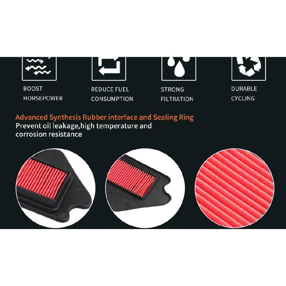 JSBM Motorcycle Accessories Air Filter For Kymco Agility 50 R12 Ty Rs Carry 09-22 Vitality 04-08 50cc 4T 17211-LBD6-E000