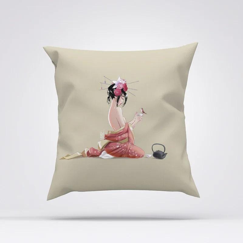 Memoirs Of A Geisha Sleeping Pillows Cushion Cover 45X45 Cushions Covers Decorative Pillowcase Decor 40X40 Car Decoration Pillow