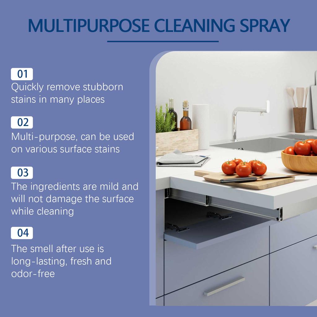 JUE-FISH Multi-Purpose Cleaning Spray Kitchen Heavy Duty Tile Stains Multi-Purpose Cleaning Household Cleaner