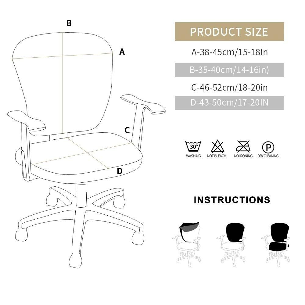 2Pcs/set Elastic Stretch Desk Task Seat Cover Slipcover Protector Cover Split Office Chair Cover