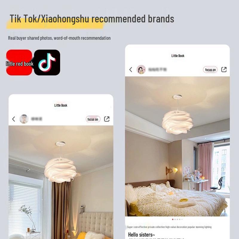 Nordic Rose Flower Petal Pendant Light – Warm and Romantic Lighting for Bedroom or Restaurant