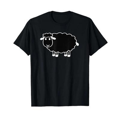 Black Sheep T Shirt Vintage Washed Top For Everyday Wear Soft Versatile Stretched Breathable Homme Slightly Designer Clothes