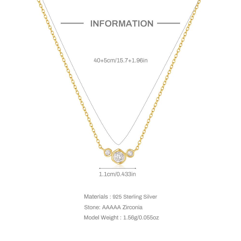 Fashion S925 Sterling Silver Personalized Size Diamond-Encrusted Women Stacked Simple Matching Necklace Collarbone Chain