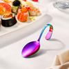 Stainless Steel Curved Handle Spoon Self Serve Buffet Spoon Seafood Sushi Serving Spoon Kitchen Utensil for Food Service