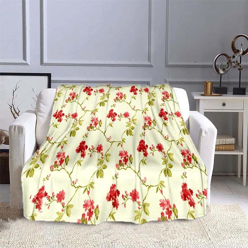 Rose Floral Blanket Soft Warm Print Throw Blanket Lightweight for Kids Adults Women Gift Super Soft for Bed Couch Sofa Blanket