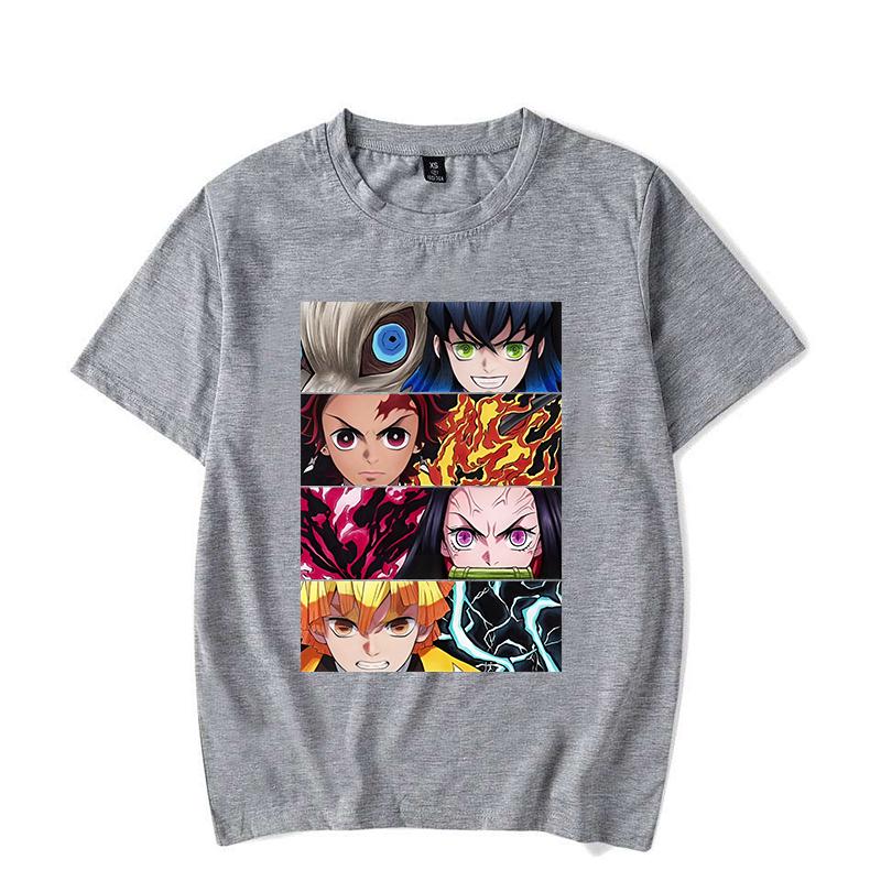 Hot Anime Kamado Tanjirou Kamado Nezuko Hashibira Inosuke Agatsuma Zenitsu Printed T-shirt Women Men Tees Round Neck T-shirt