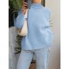 Autumn Winter Round Neck Solid Color Loose Casual Pullover Knitting Top Women Simple Bottomed Sweater