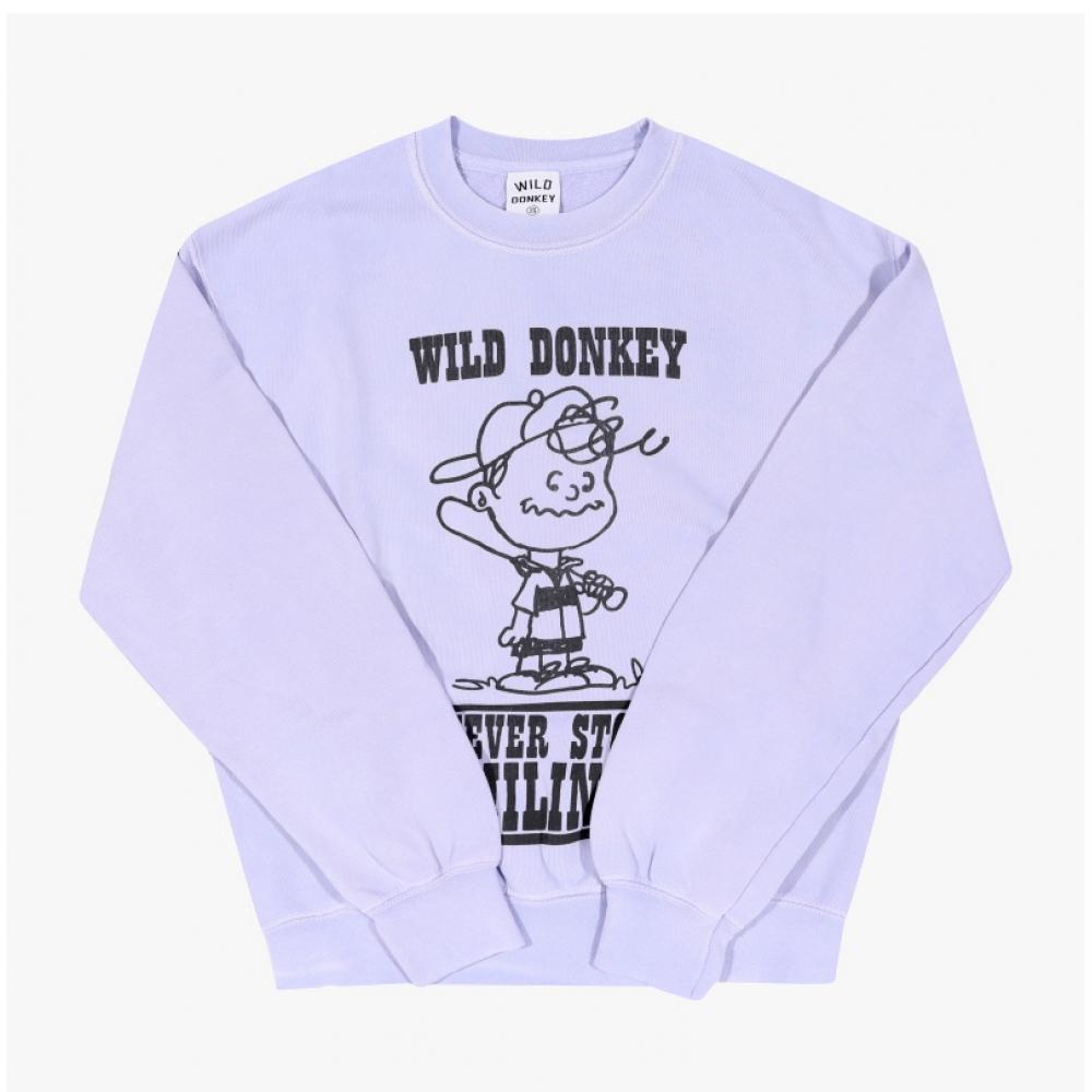 Wild Donkey Unisex Sweatshirt Fg Smiling Old Dyed Wisteria