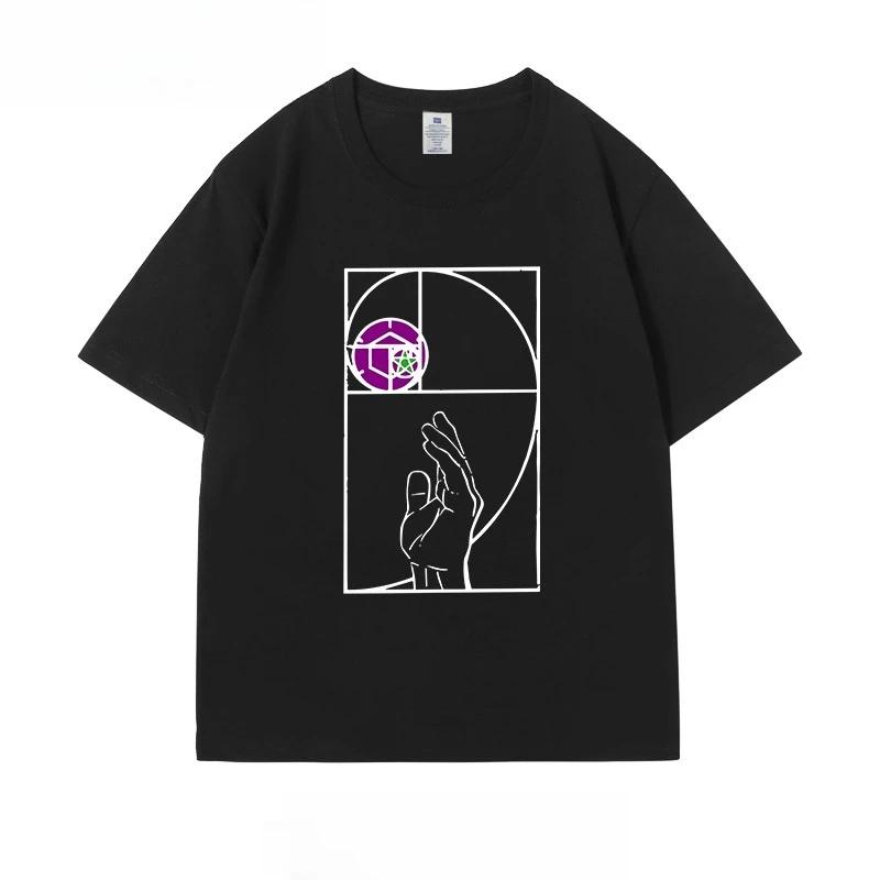 Bavlněné geometrické umění gesto vzor tričko s krátkým rukávem exkluzivní pro trendy lidi niche street pánské a dámské módní topy