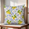 Greek Vacation Style Cushion Cover Natural Linen Organic Fabric DoubleSided Printing Couch Pillow Covers Home Decor