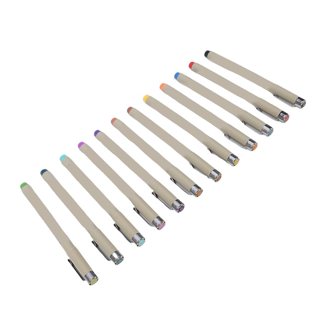 12 Pcs Fineliner Pen Colorful Water Proof Drawing Art Pens for Artists Sketching Comic Calligraphy
