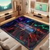 City Cyberpunk Theme Crystal Velvet Floor Rug Personalized Custom Name Text Warm Carpet Home Decoration