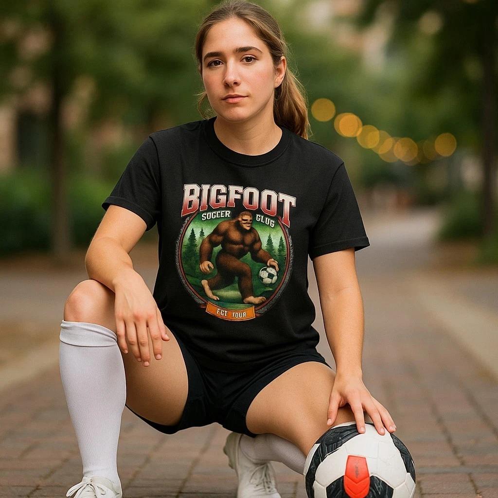 Bigfoot Soccer Club Tee - Vintage Design, Sports Fans Unisex Heavy Cotton Shirt 4XL