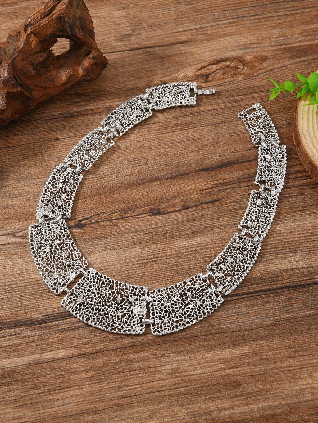 Артистичное роскошное геометрическое ожерелье с подвеской и традиционными мотивами для женщин AntiqueSilver