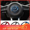 2025 Hot Stainless Steel Interior Steering Wheel Label Sticker for Mazda Atenza Axela CX4 CX5 Replacement Auto Personal DIY Deco
