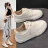 Popular leather white shoes women's 2025 spring new versatile women's shoes sports and leisure platform student non-slip board shoes