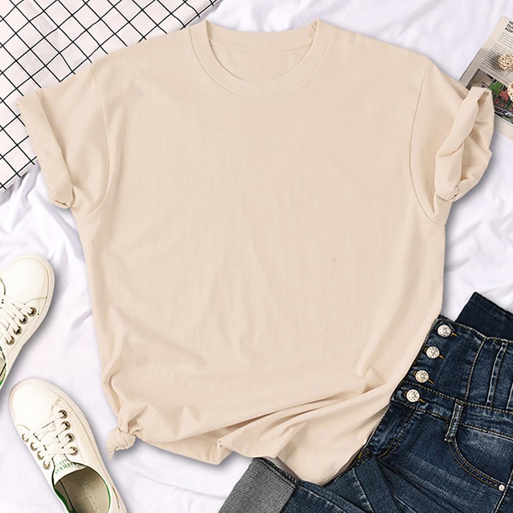 Gym Solid Color Summer Women T-Shirt Fashion Casual T Shirts Hip Hop Soft Tee Top Crewneck Comfortable Streetwear Clothing