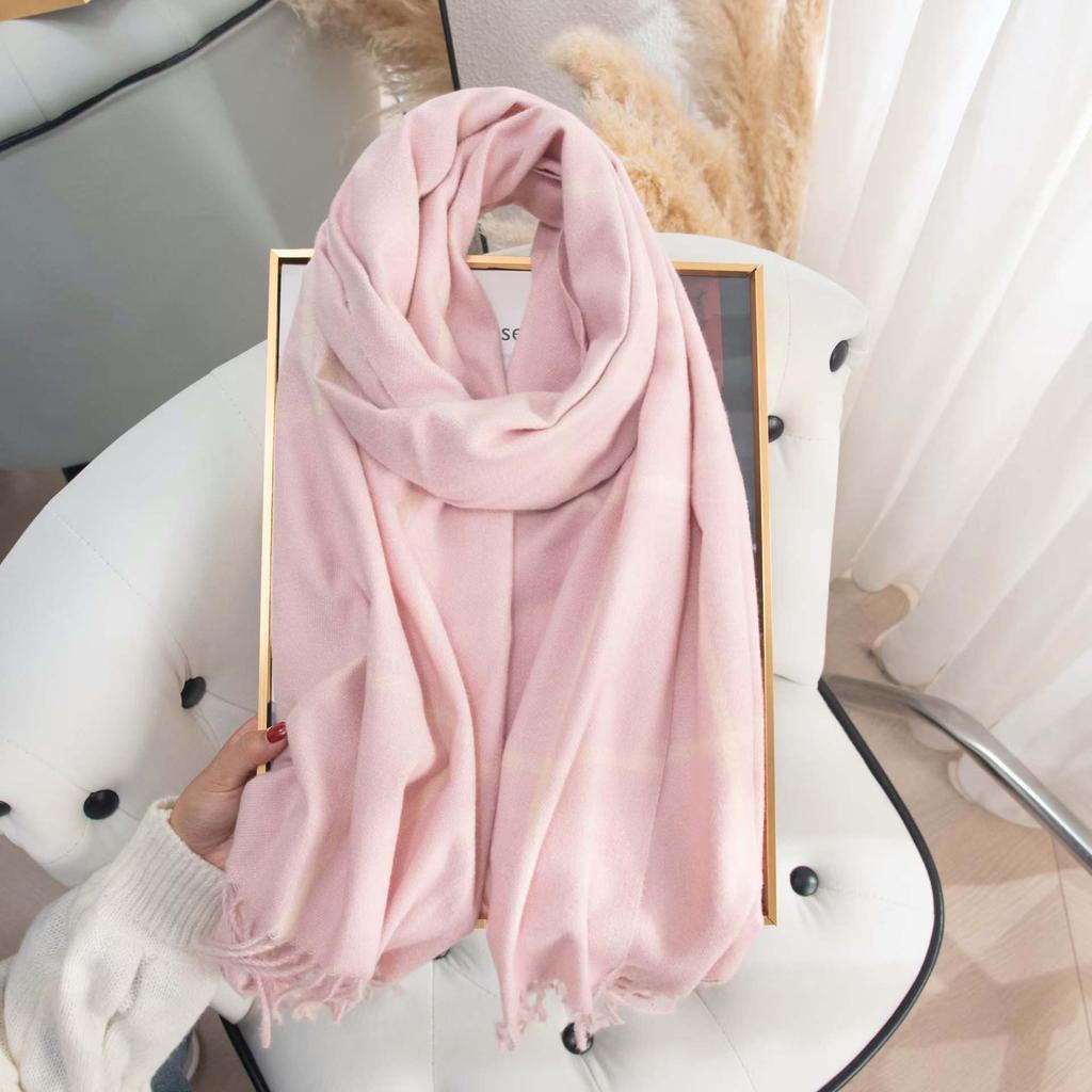 Wind trend line scarf autumn and winter women's imitation cashmere fashion elegance temperament fringed warm shawl
