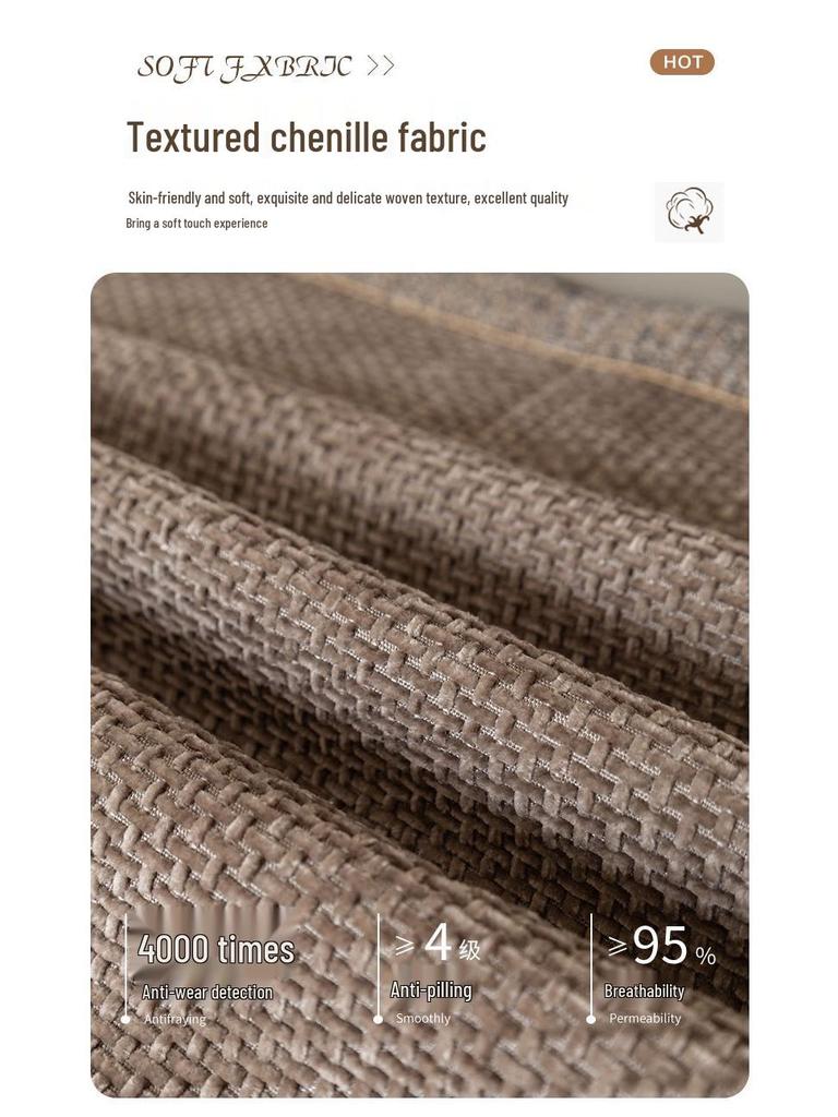 Luxury Modern Chenille Sofa Cushion - High-End, All-Season, Non-Slip, Fully Wrapped, Minimalist Design.