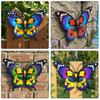 Rustproof Metal Wall Art Butterfly Decor for Garden Yard Patio, Large Iron Patio Decorations Hanging Sculpture, Outdoor Fence Farmhouse Decorative