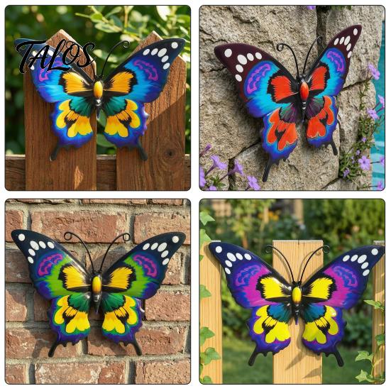 Rustproof Metal Wall Art Butterfly Decor for Garden Yard Patio, Large Iron Patio Decorations Hanging Sculpture, Outdoor Fence Farmhouse Decorative