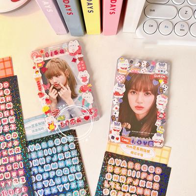 4Sheets/Pack Laser Bling Letter Gift Alphabet Sticker Decorate Photocard Diy