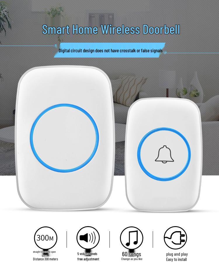 Wireless Ultra-Long Distance Waterproof Doorbell with Remote Control for Home and Elderly