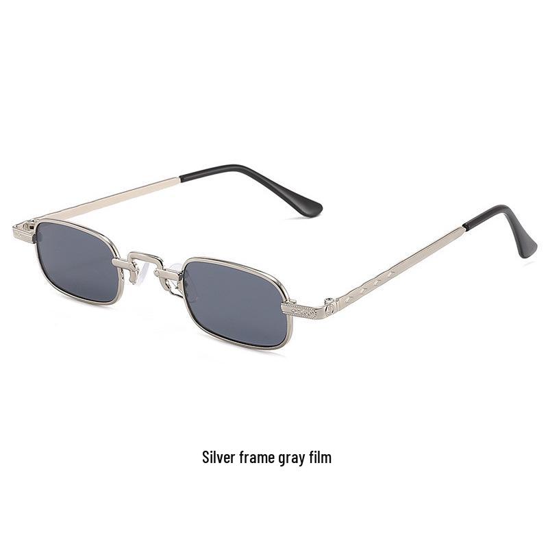 

Trendy Personalized Hip Hop Sunglasses: Colorful Metal Square Frames for Men & Women, Street Style Internet Celebrity